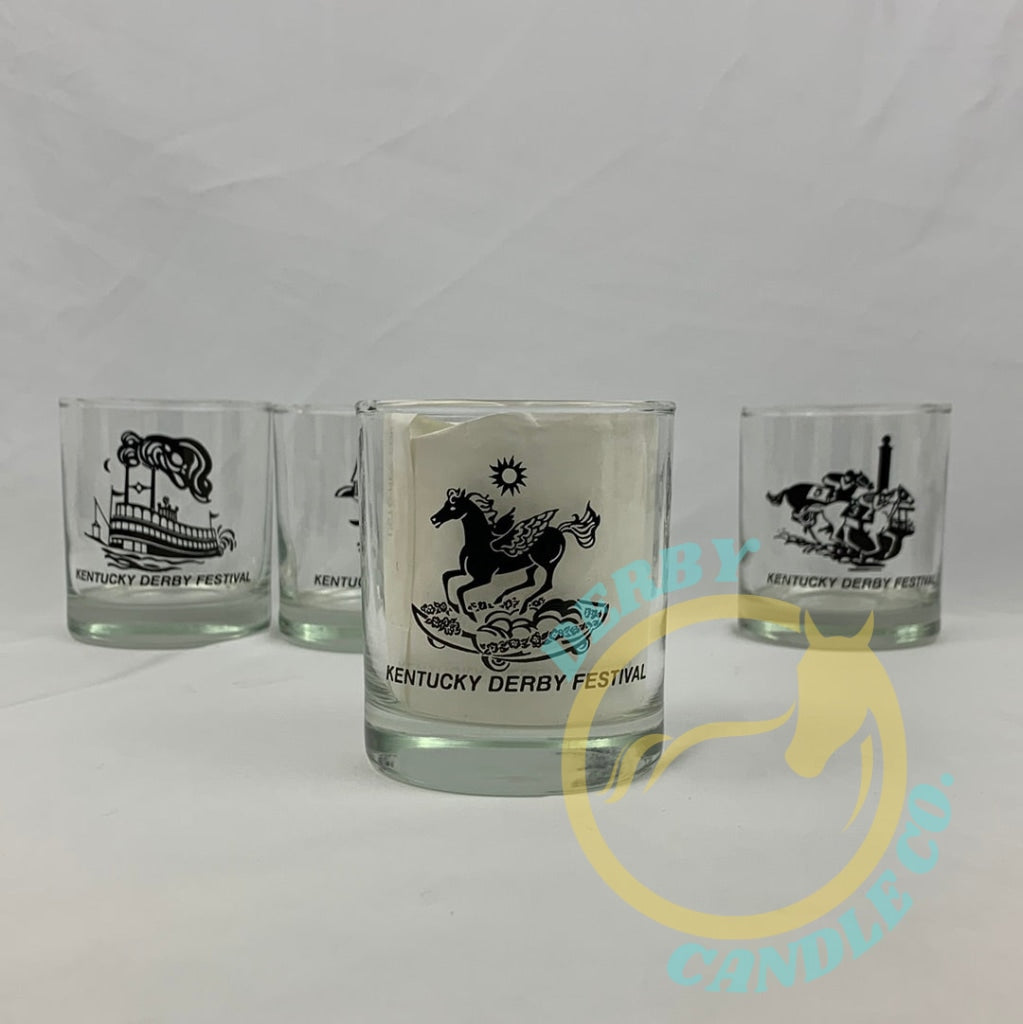 1974 Kentucky Derby Festival Set Of 4 Rocks Glass | Complete