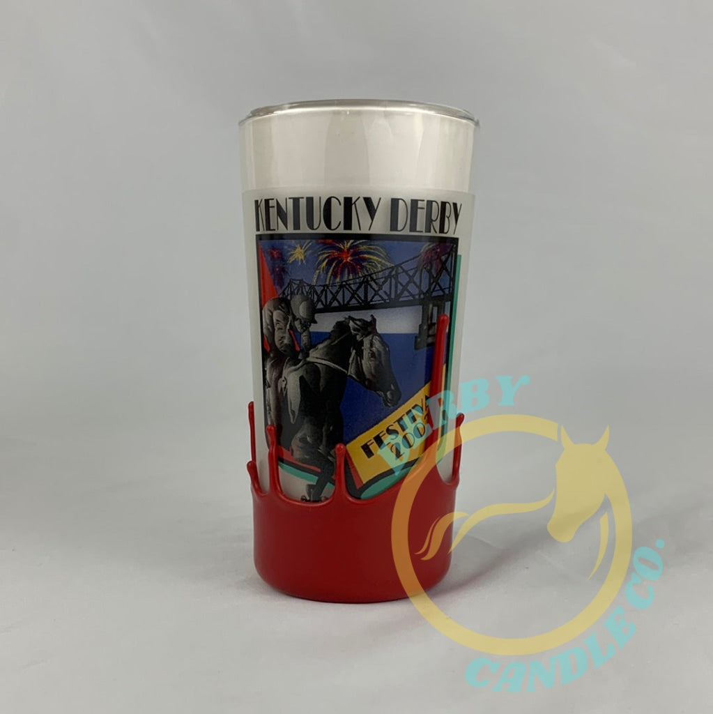 2003 Kentucky Derby Festival Glass | Dipped In Makers Mark Red