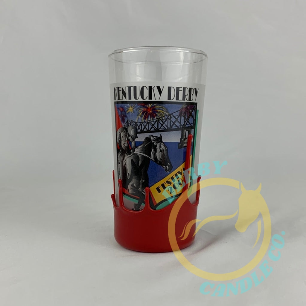 2003 Kentucky Derby Festival Glass | Dipped In Makers Mark Red